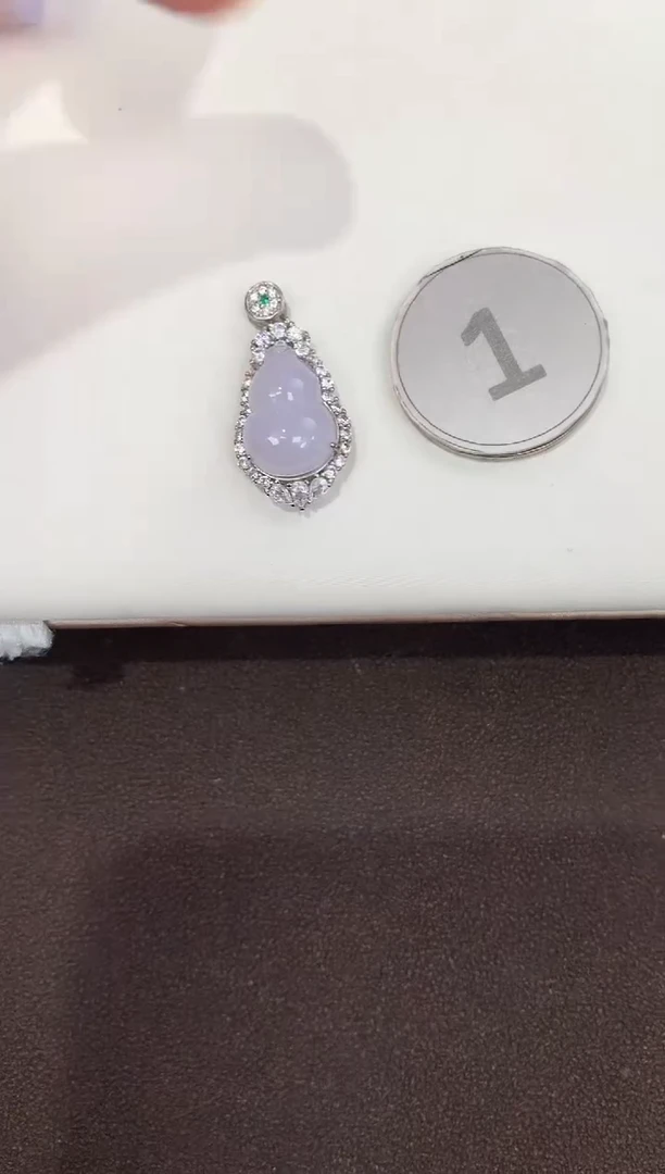 颈饰银S925镶嵌翡翠天然缅甸A货翡翠