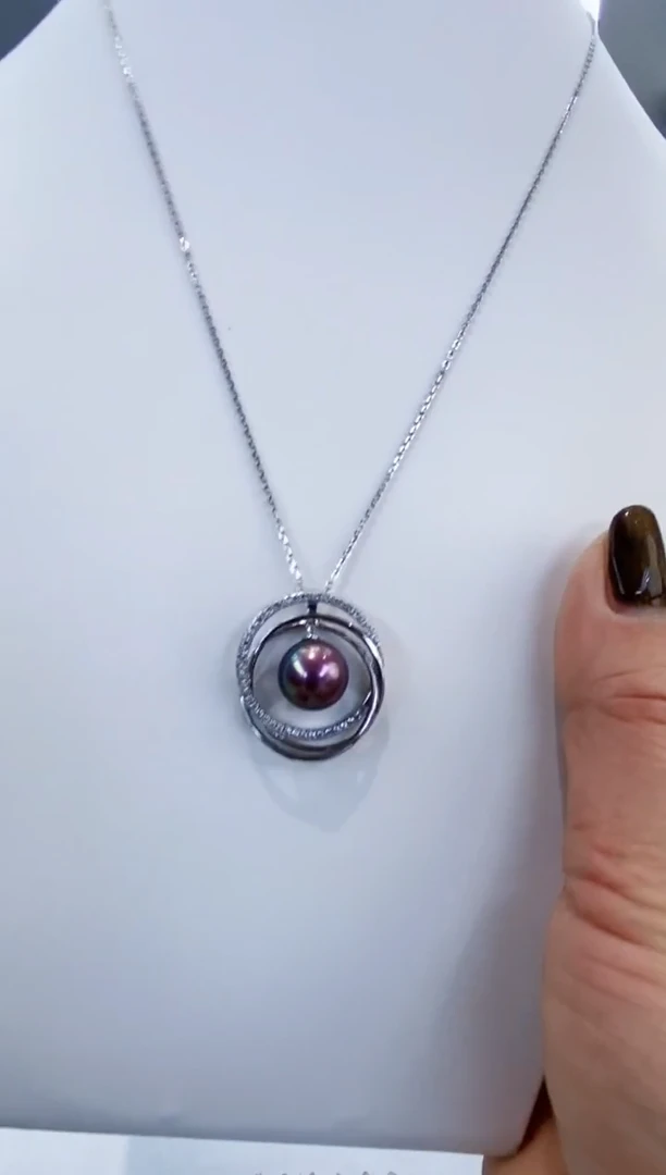 吊坠(赠链)银S925镶嵌淡水珍珠Y淡水吊坠11-12