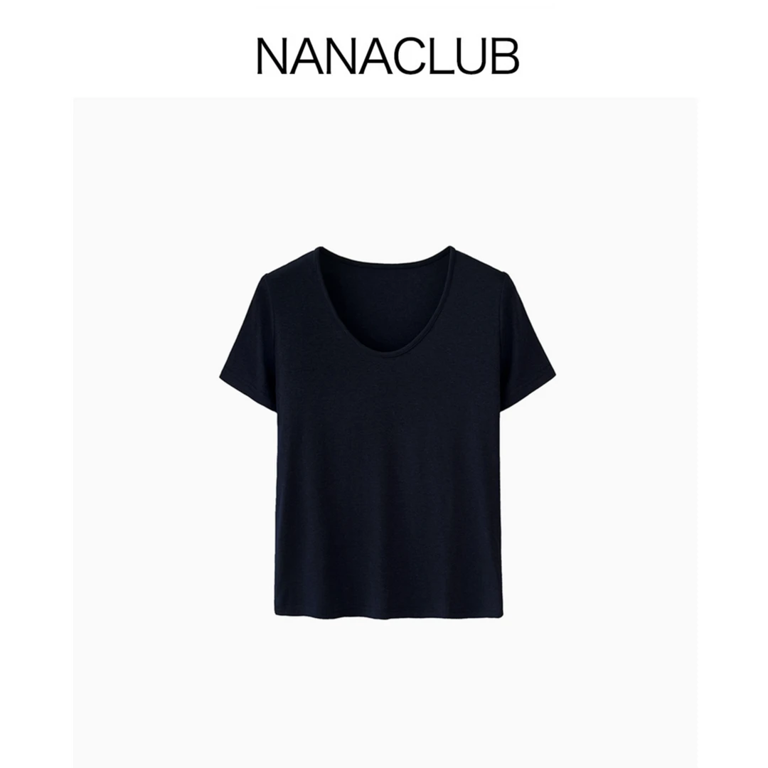 NANACLUB薄款短版T同面料 醋酸莱赛尔V领T 软糯丝滑裸感超弹显瘦