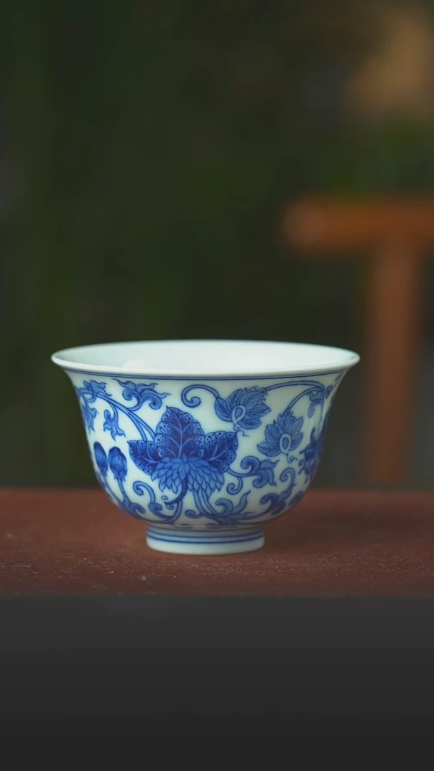 陶瓷西番莲撇口杯