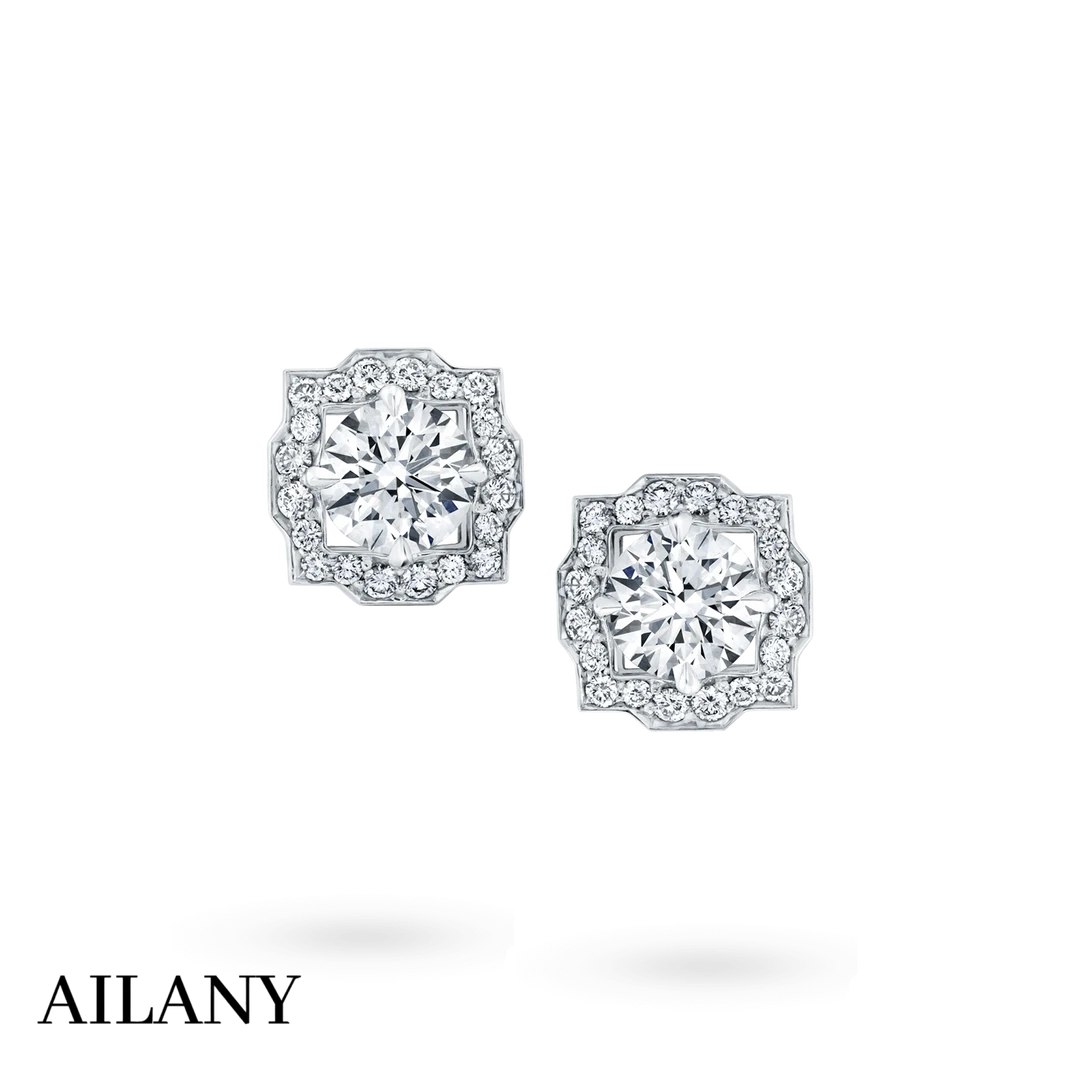 实验室培育钻石【定制】河南培育钻石HW贝拉培育钻耳钉铂金人工钻石