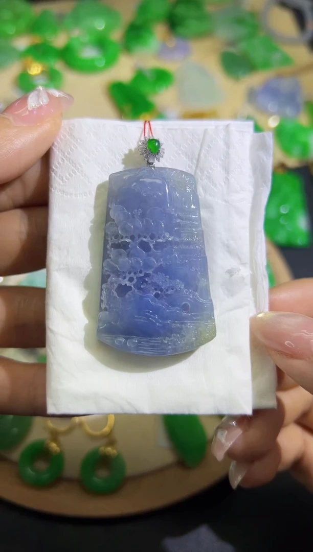 【闪购商品】翡翠颈饰18K金镶嵌Q缅料A货翡翠/支持复检/一件