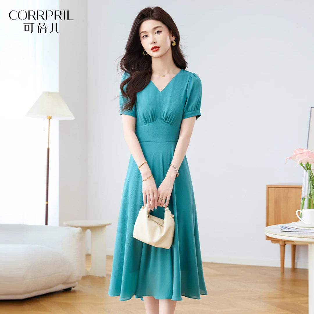 【可蓓儿】连衣裙2025新款女妈妈广州十三行品牌轻奢高级感裙