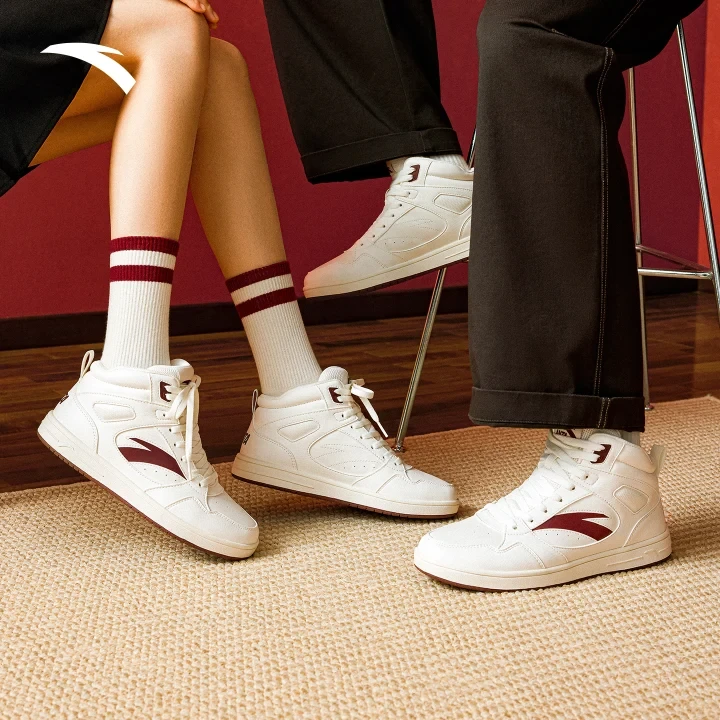 安踏板鞋云逸休闲鞋情侣鞋男鞋女鞋中帮百搭秋季易打理舒适滑板鞋