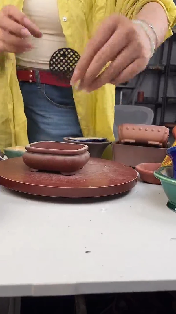 紫砂花盆浅草紫砂花盆微瑕