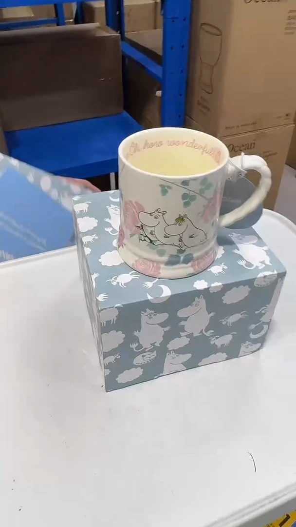 瓷片姆明玫瑰园麻花辫杯