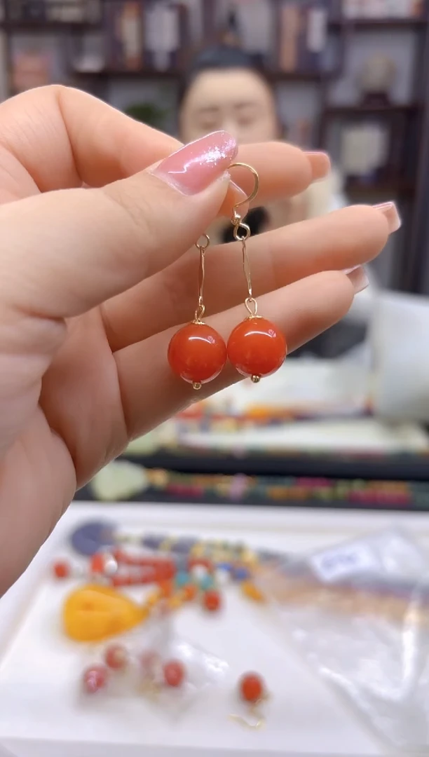 【闪购商品】翡翠耳饰14K金镶嵌耳坠E565