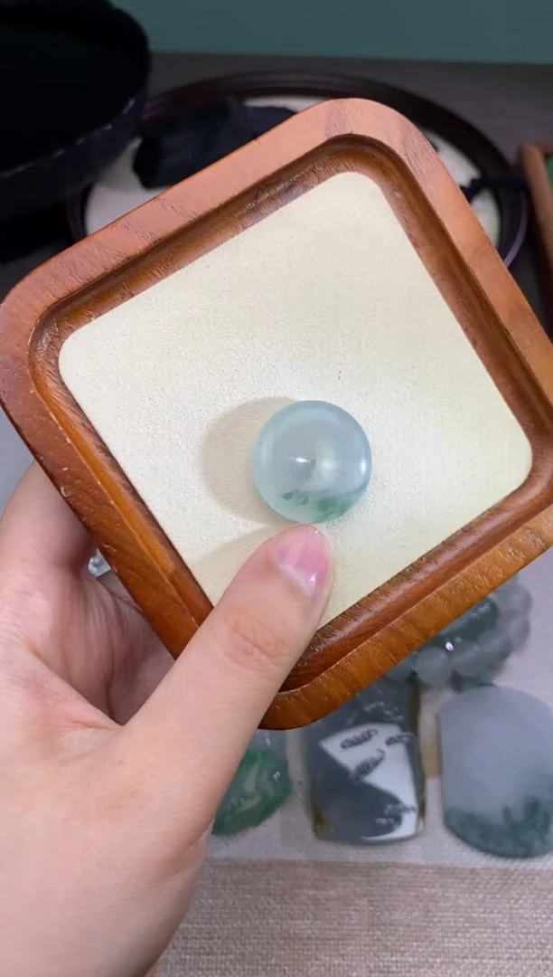 定制翡翠未镶嵌飘花平安扣