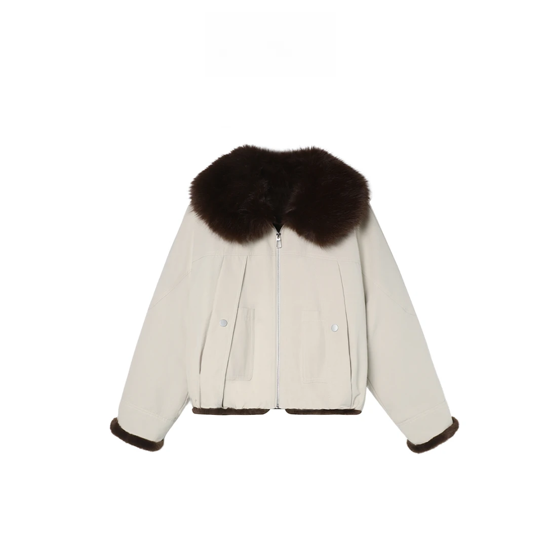 〈纪朵研〉1665奶油风简约设计感毛绒外套