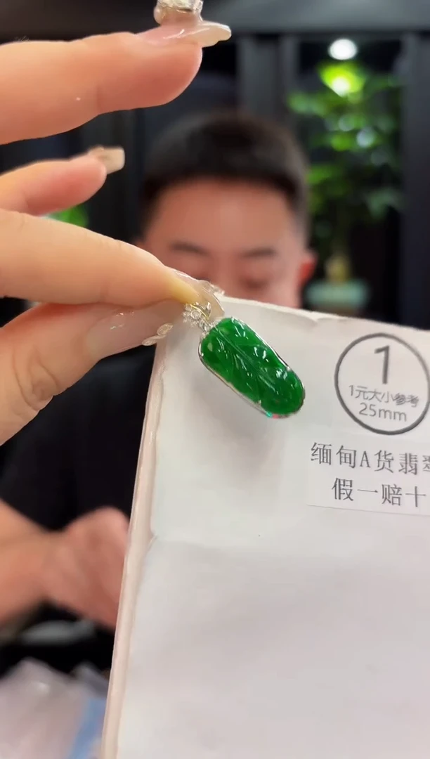 颈饰18K金镶嵌翡翠 缅料A货/支持复检/一件