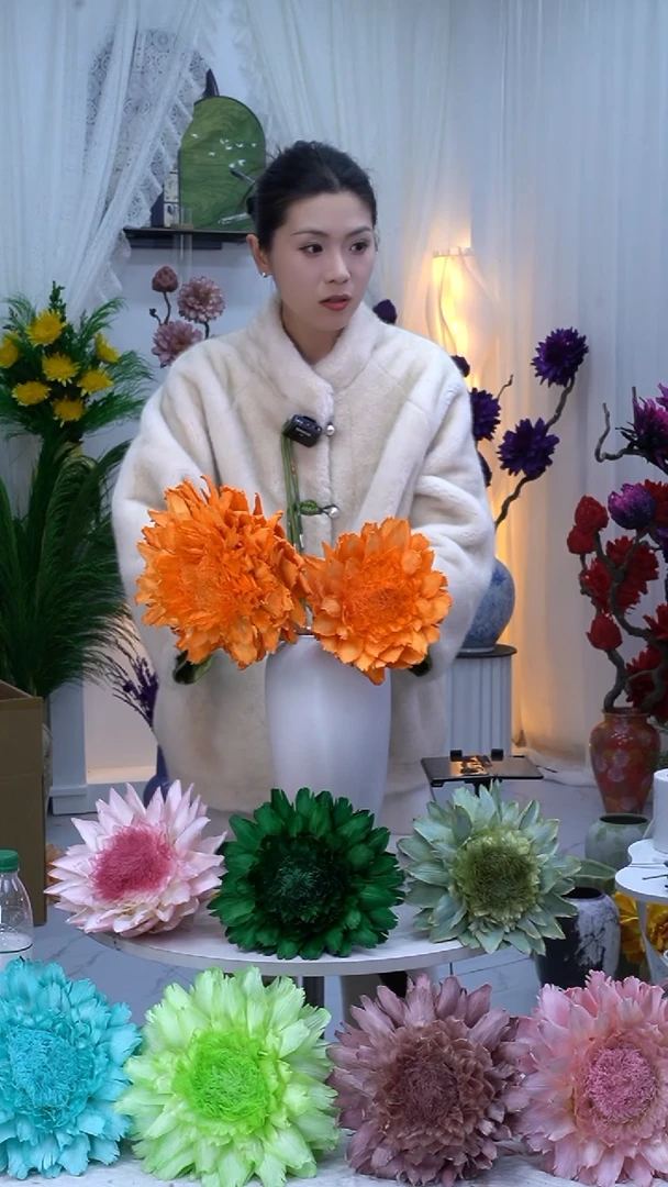 永生洋蓟爱马仕橙2头【叶片乱】8759