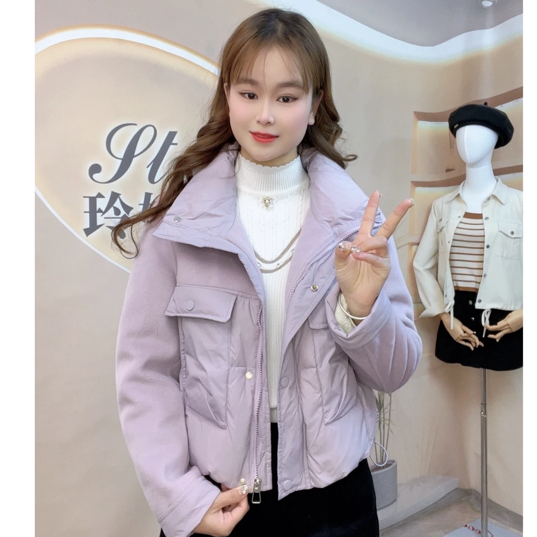 玲妹妹 新款时尚短款洋气减龄加厚保暖羽绒棉服冬季外套
