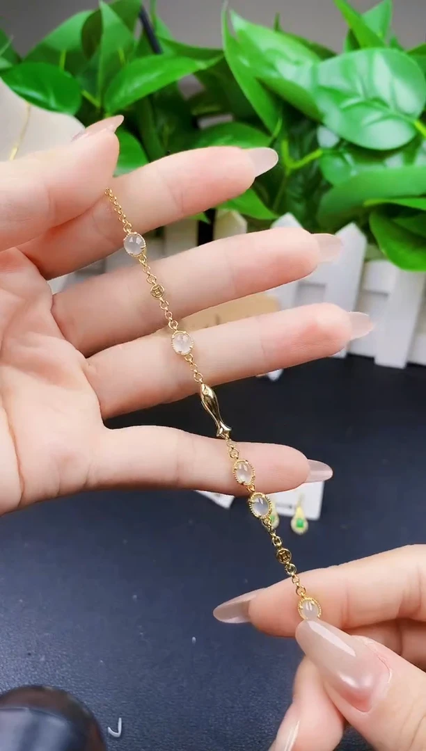 银S925镶嵌手链翡翠12