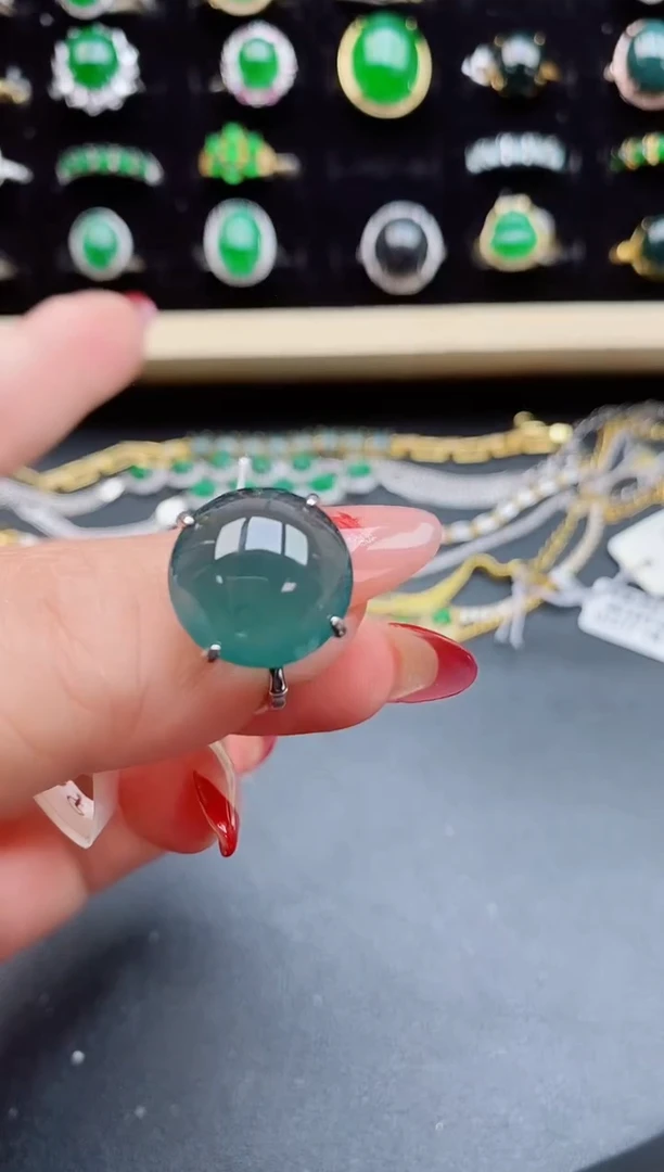 【闪购商品】翡翠戒指银S925镶嵌080550