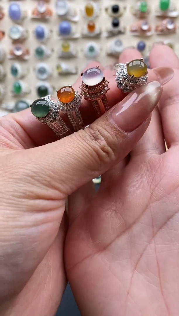 未镶嵌戒指翡翠?****?缅甸天然A货翡翠11   8-