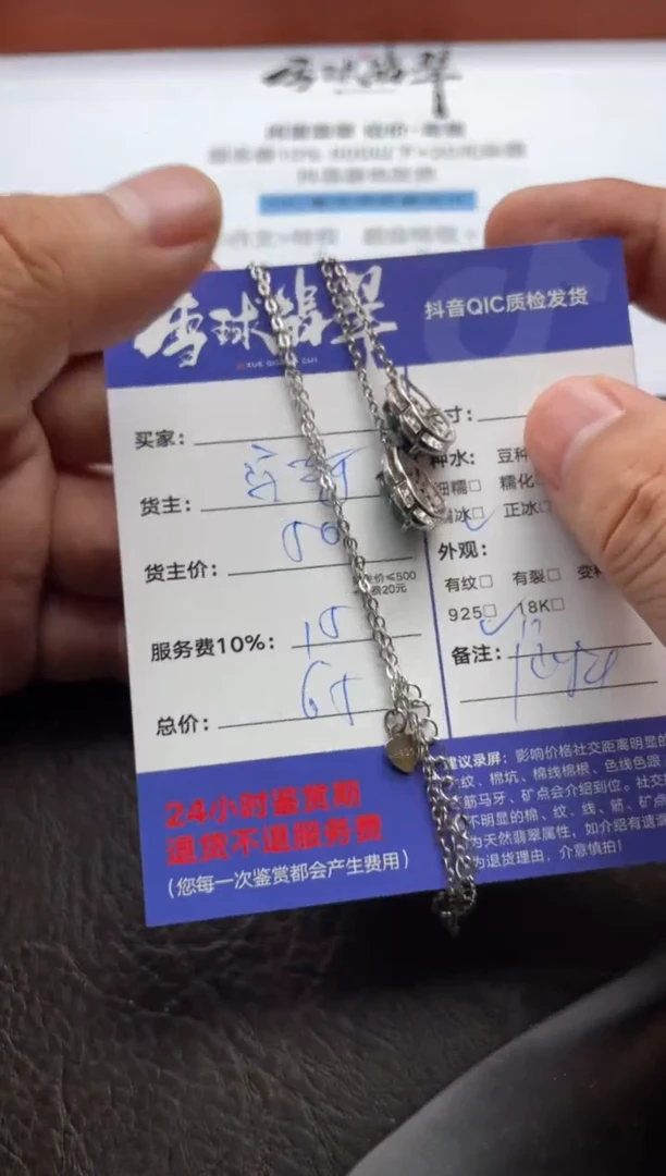 翡翠银S925镶嵌颈饰1425423087