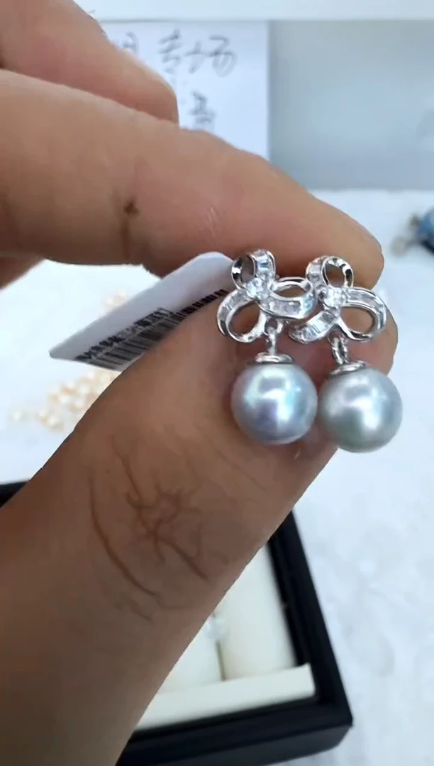 【闪购商品】海水珍珠耳饰银S925镶嵌耳钉