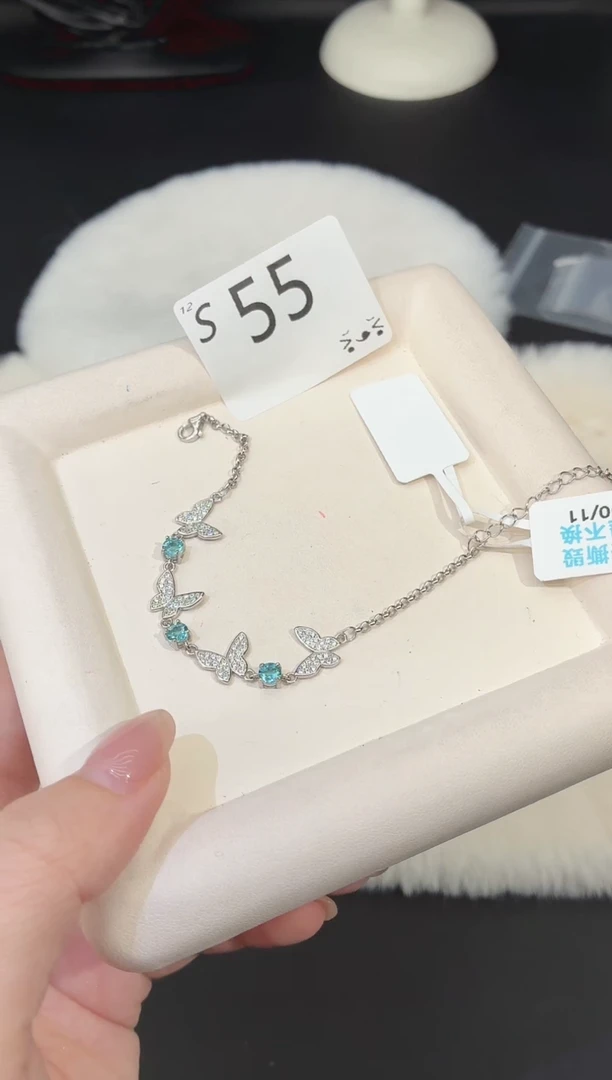 银S925镶嵌磷灰石手链多样性发一S55