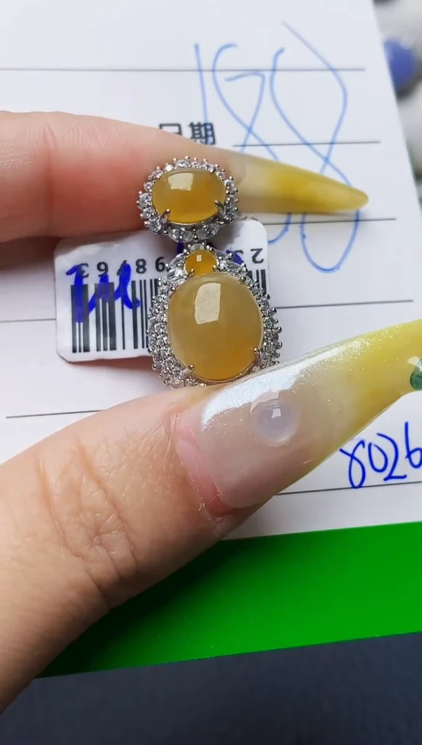 银S925镶嵌戒指翡翠8026