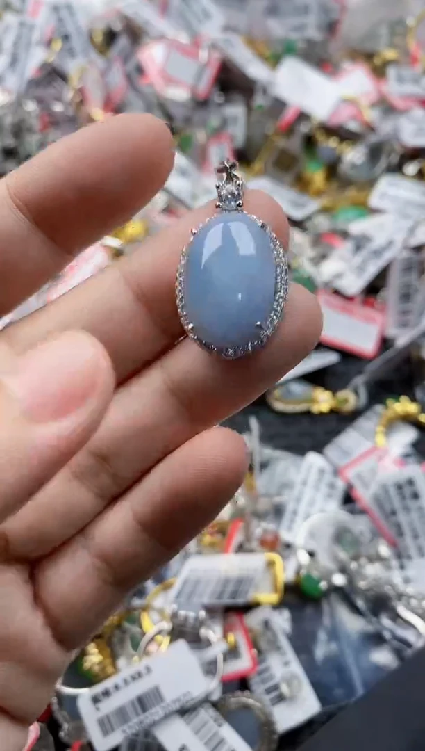翡翠戒指银S925镶嵌6666    3