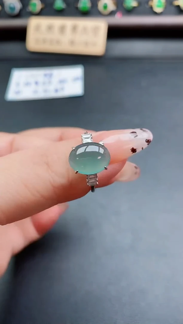 银S925镶嵌戒指翡翠1
