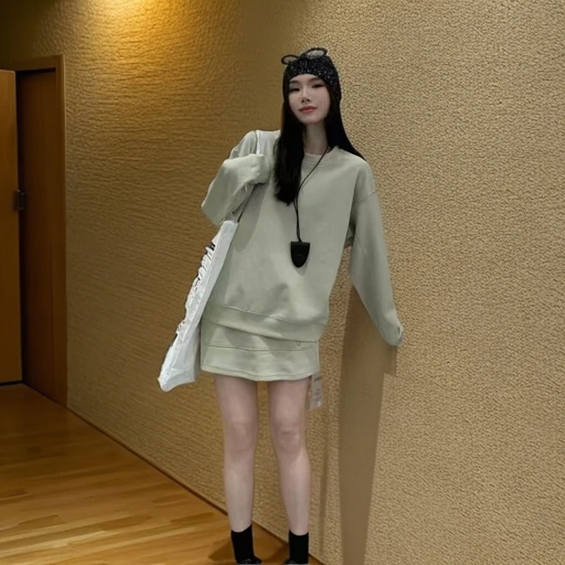 【300斤无压力】时尚运动套装两件套长袖7895显瘦休闲百搭黑色宽松