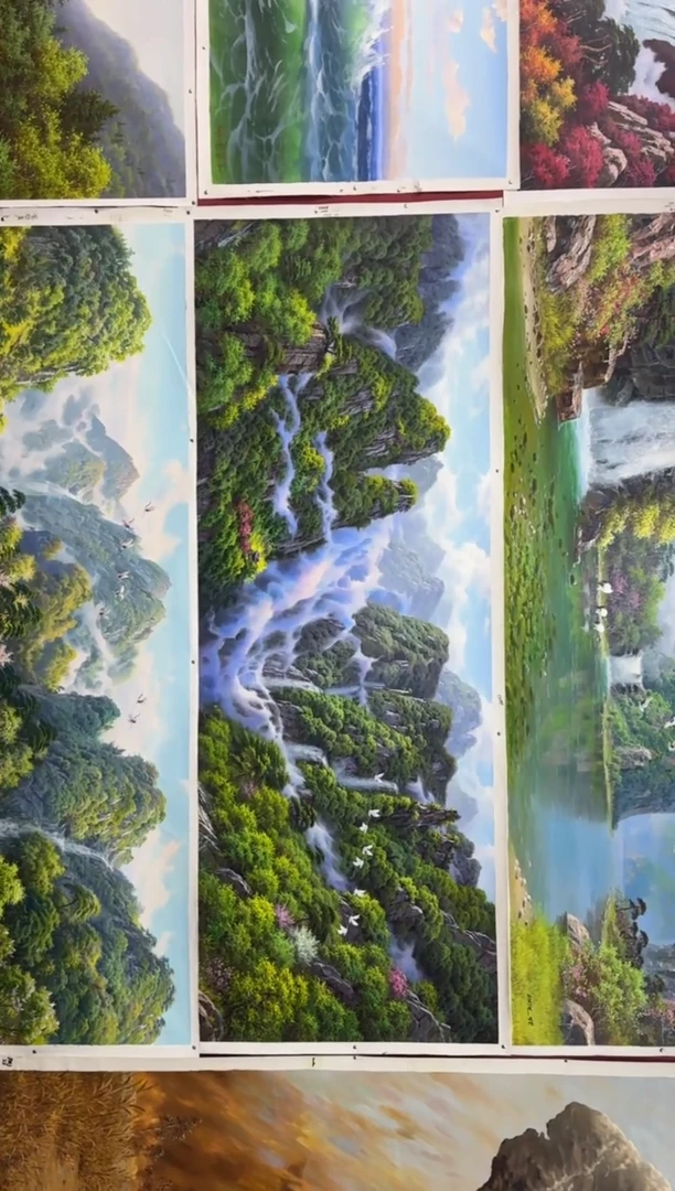 油画【47号】约2.2米*80cm丨朝鲜原创纯手绘孤品油画丨顺丰包邮