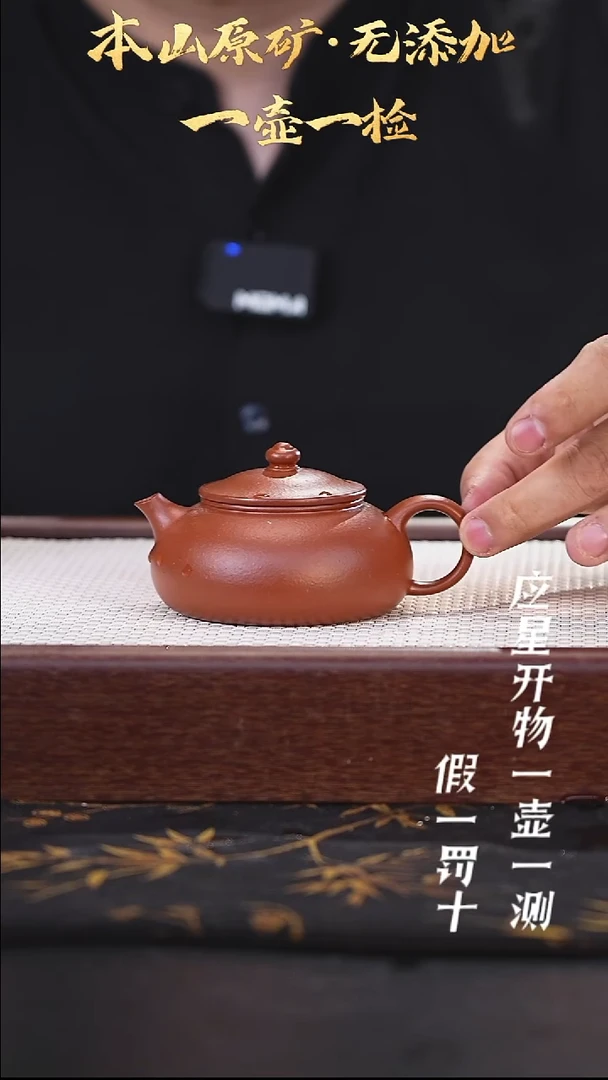 茶壶紫砂朱泥大红袍 寒江 140cc