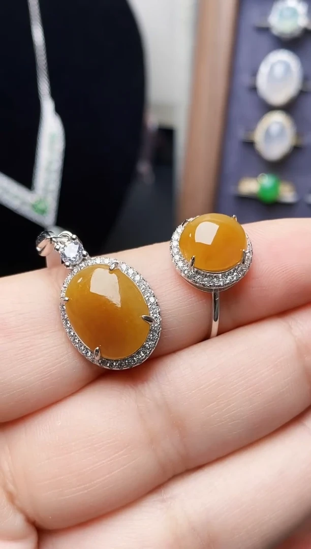 银S925镶嵌戒指翡翠0413