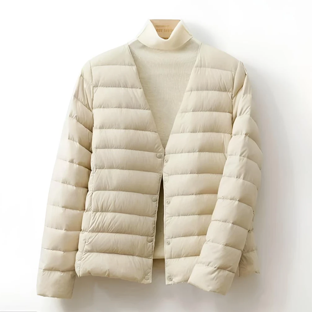 轻薄款短款保暖内胆日系高定两穿圆领可V领气质时尚外套P222