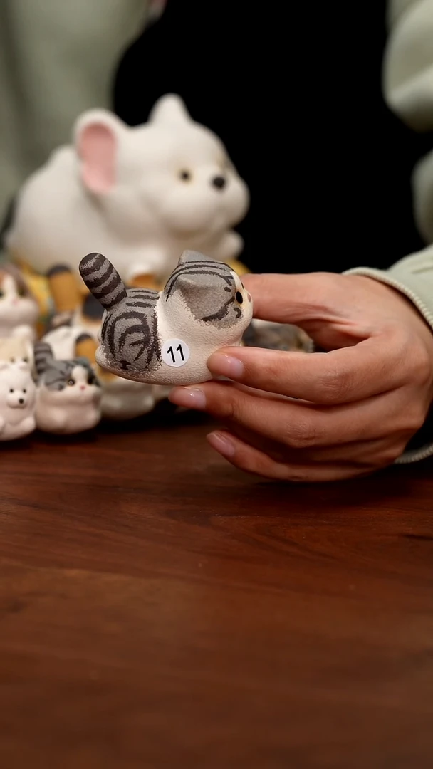 紫砂摆件姚远的猫咪