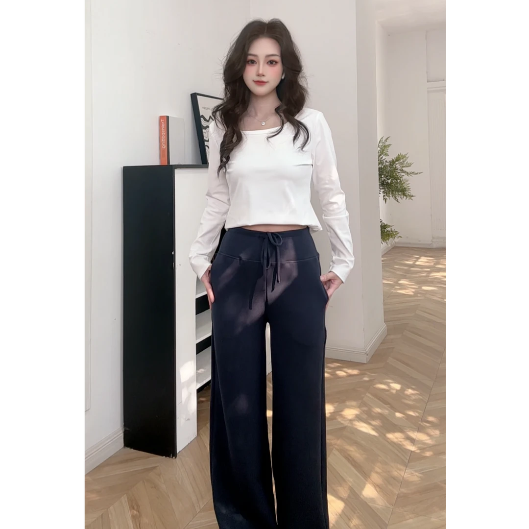 IEF/爱依服裤子2025秋季新款简约休闲运动风宽松百搭阔腿裤