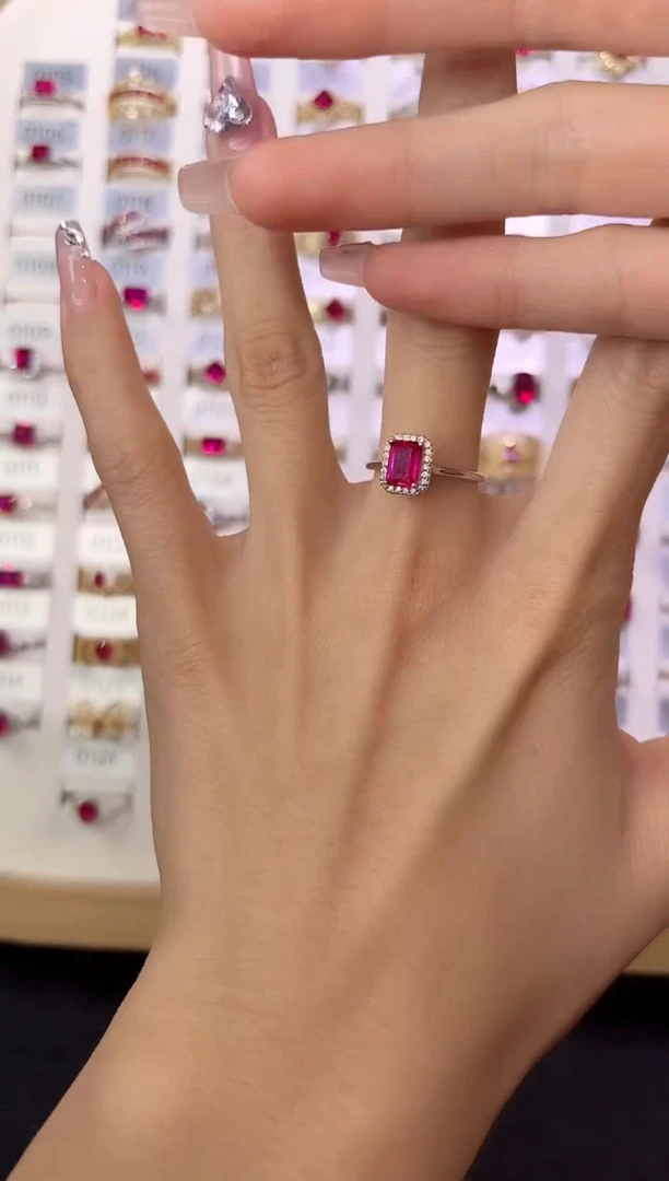 红宝石戒指银S925镶嵌00000