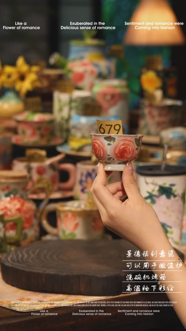 陶瓷679景德镇高温釉下彩绘设计师款式