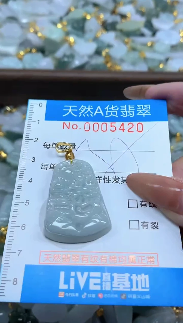 颈饰未镶嵌翡翠净货挂件-5420