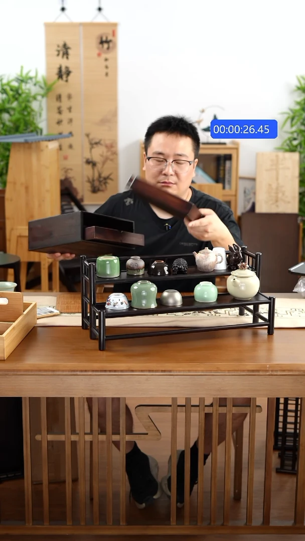 竹楠竹两层抽屉盒子