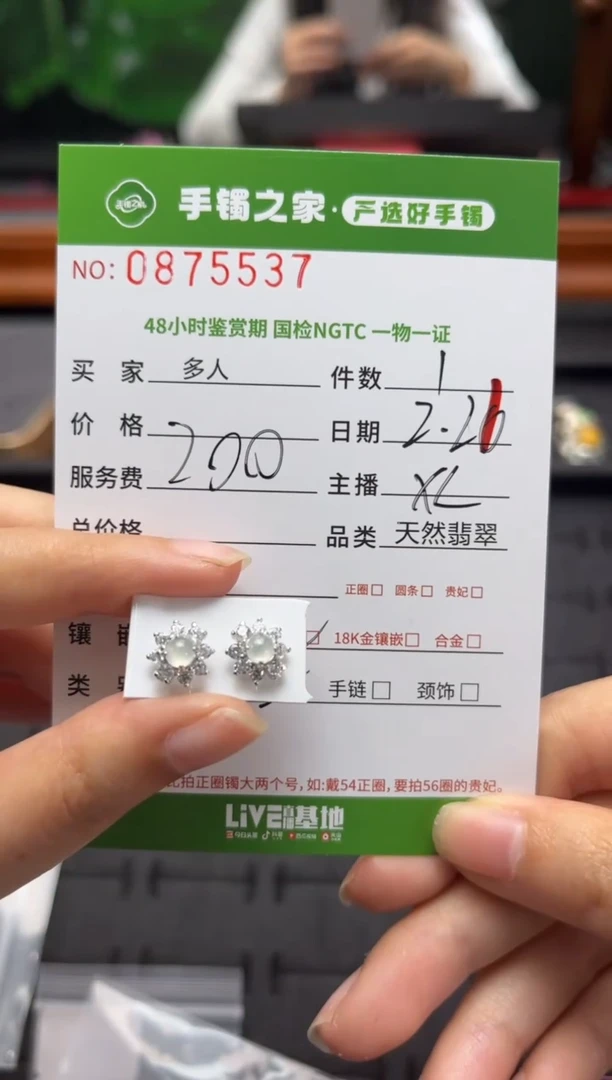 【闪购商品】翡翠耳饰银S925镶嵌多人