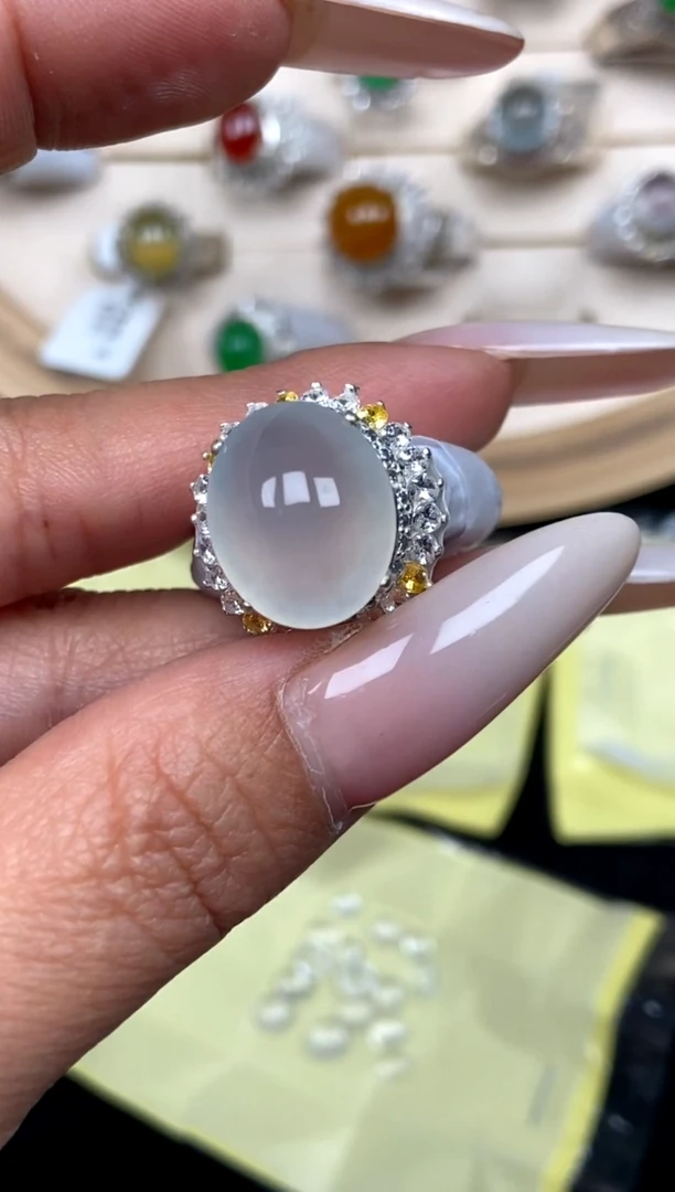 未镶嵌定制翡翠34天然缅甸A货翡翠蛋面