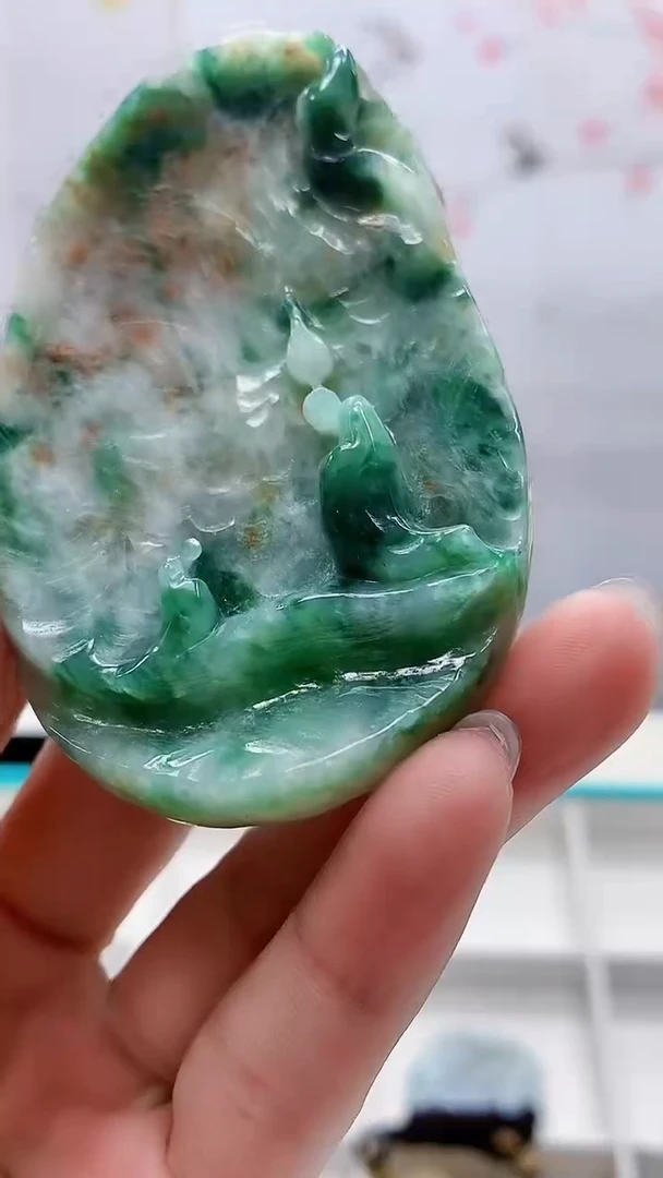 定制翡翠未镶嵌5159lr-毛货挂件120