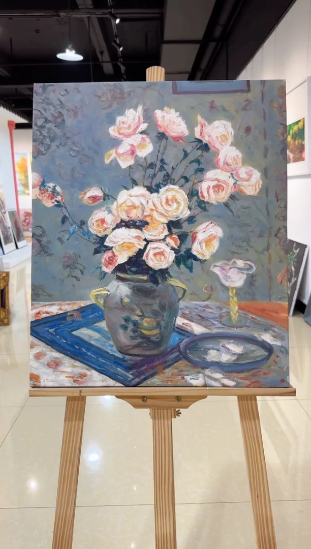 精品手绘油画作品《风景》50*60内框发