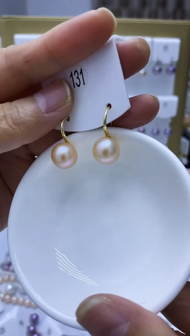 银S925镶嵌耳饰淡水珍珠131