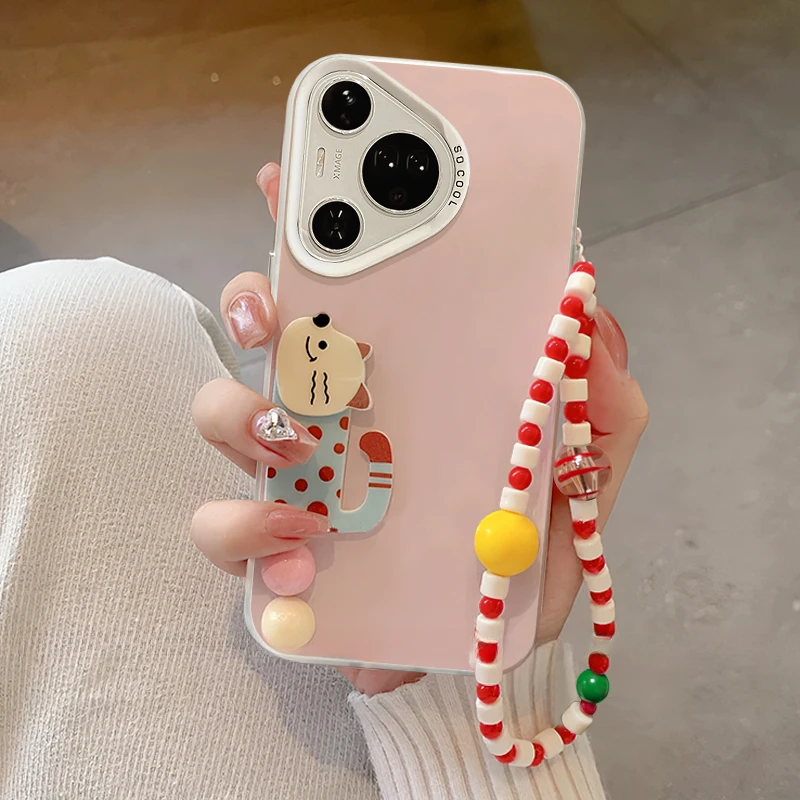 俏皮小圆球猫咪适用华为pura80pro手机壳新款P70防摔60轻薄50磨砂