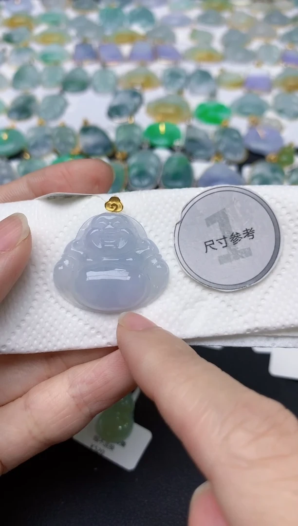 翡翠18K金镶嵌颈饰天然缅甸A货翡翠