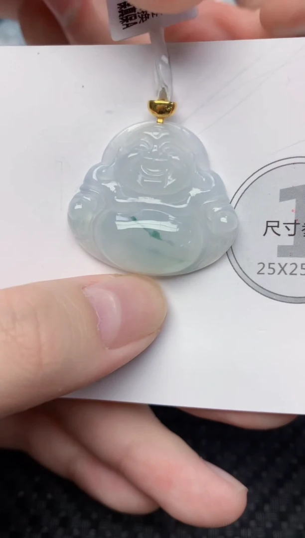 颈饰18K金镶嵌翡翠天然缅甸翡翠a货百元以上9元证书费自理