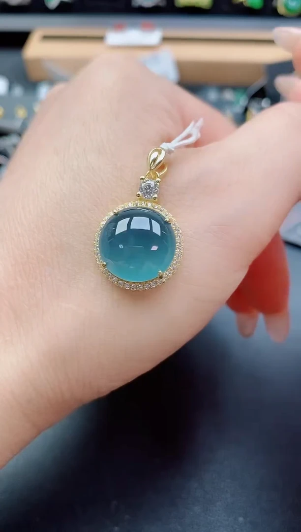 吊坠(赠链)银S925镶嵌翡翠1