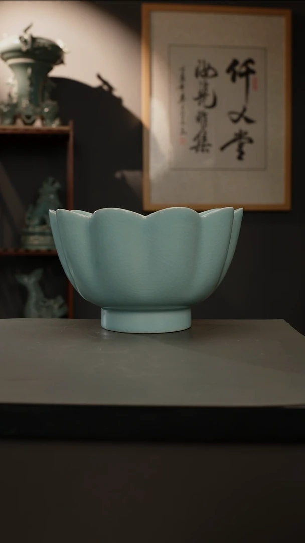 【闪购商品】杯仿古釉原矿 莲花温碗