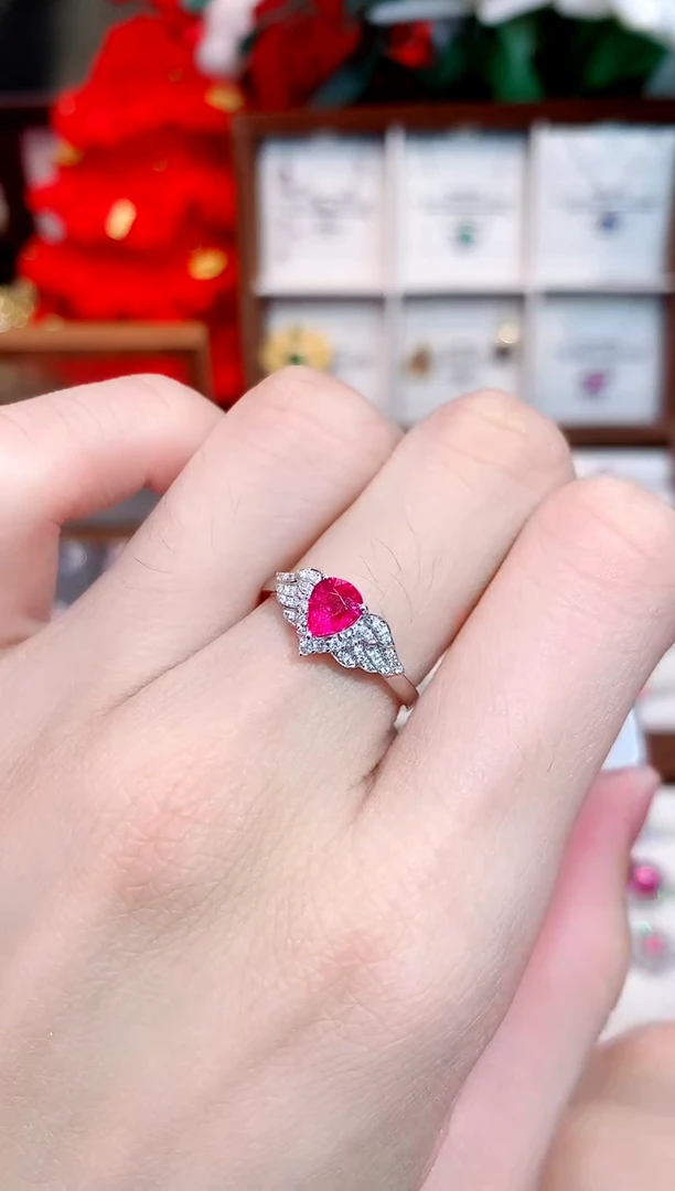 戒指18K金镶嵌碧玺0.63ct/天然宝石/七天无理由