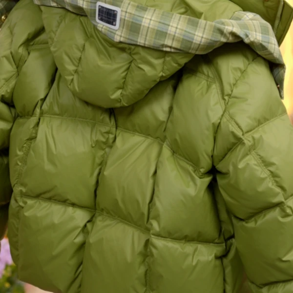 YY-香港海港版 高端格纹拼接原创设计羽绒服女