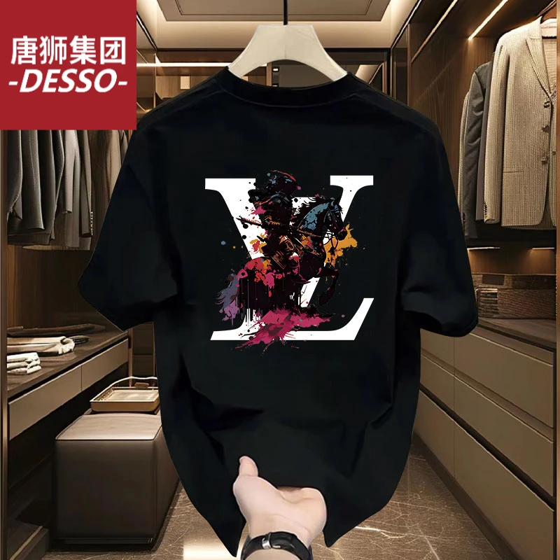 唐狮集团DESSO夏季ins潮牌街头宽松圆领上衣美式痞帅重磅透气短袖
