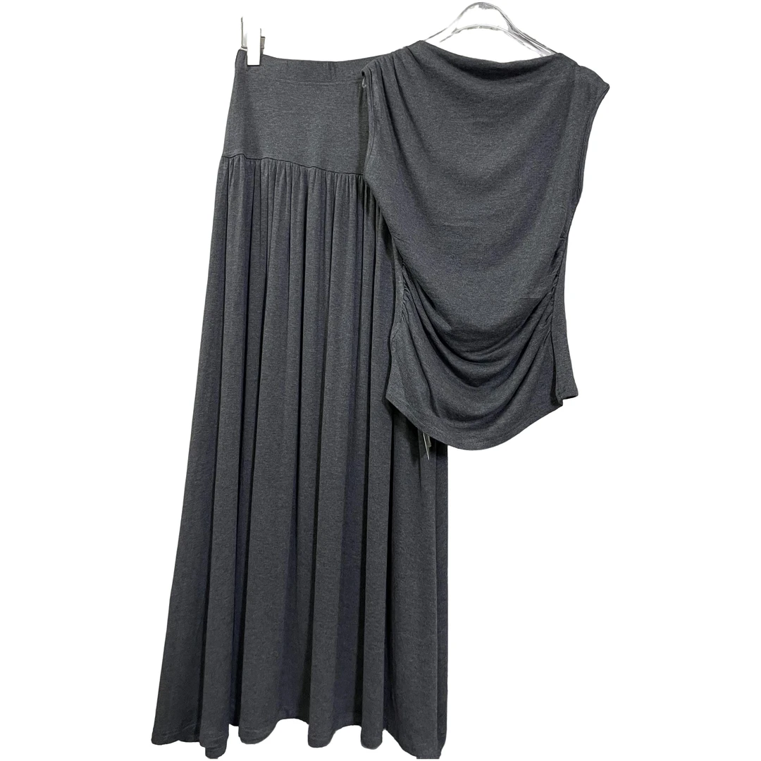 高端轻奢2025年时尚百搭新款无袖气质背心+半身裙套装高挑女神夏